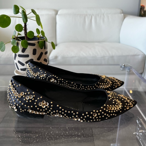 GIUSEPPE ZANOTTI | LEATHER POINTED TOE FLATS - Picture 3 of 11